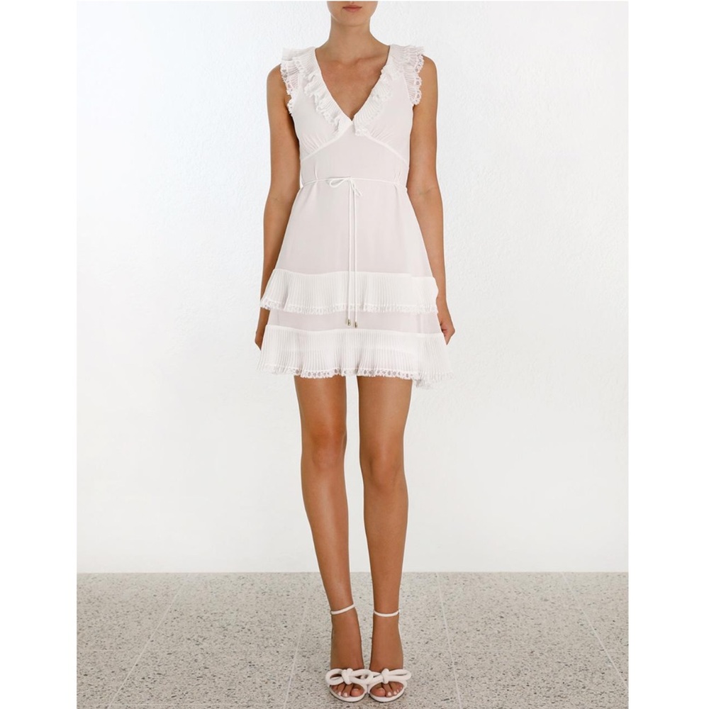 Zimmerman Elegant White Ruffle Dress - Picture 3 of 5